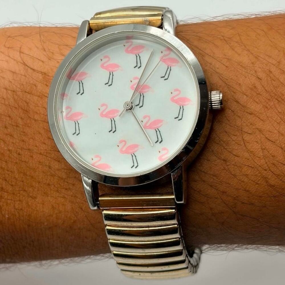 Silver & Gold Flamingo Watch